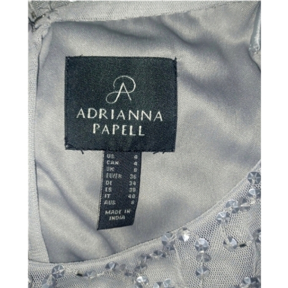 Adriana Papell Silver Evening Dress - Picture 6 of 6